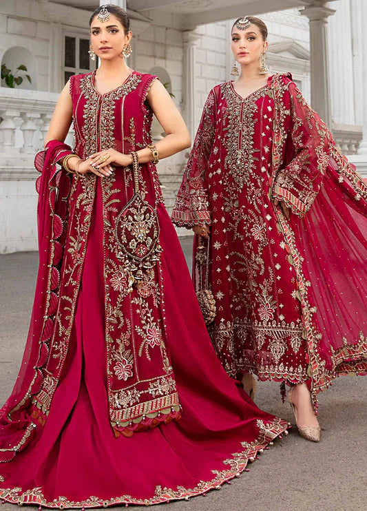 TRUSTYFY  Embroidered Chiffon 3 Piece Unstitched Suit -EM0022 - Party Wear